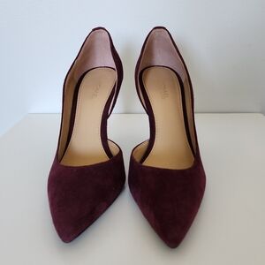 MICHAEL KORS Women's Burgundy Suede Point Toe Pumps, size 5